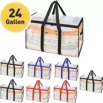 Большие сумки для хранения одежды из ПВХ, органайзер на молнии, шкаф, коробка, постельное белье, пуховое одеяло красный