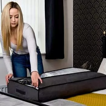 Большие сумки для хранения под кроватью, органайзер, контейнер, одеяла, одежда, одеяла, складные сумки для хранения с прозрачным окном 1PCS