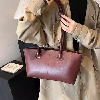 Большие сумки из искусственной кожи подмышками для женщин 2024 года, зима 2020 года, новая тенденция, модная сумка через плечо, роскошные сумки и кошельки красный