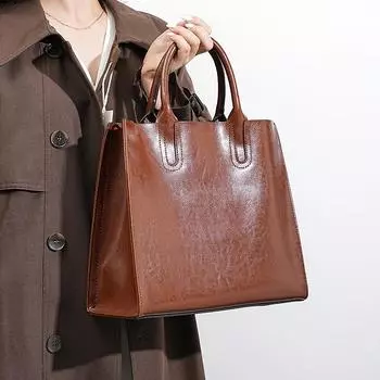 Большие сумки-тоуты из натуральной кожи для женщин, трендовые дизайнерские сумки-шопперы для работы и шопинга