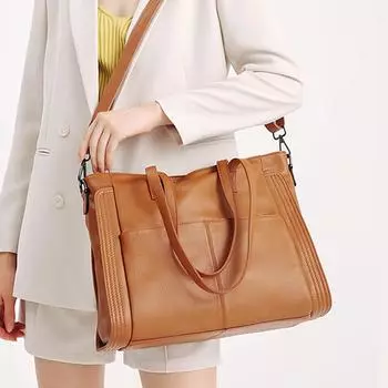 Большие сумки-тоуты из натуральной кожи для женщин, трендовые дизайнерские сумки-шопперы для женщин, сумки-мессенджеры через плечо