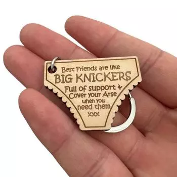 Большие трусики Дружба Брелок Деревянный Пародия Смешные Юмористические Подарки БОЛЬШИЕ ТРУСИКИ One Size жёлтый