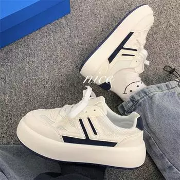 Большие туфли для детей весна и осень новые студенческие Ins модные удобные нишевые повседневные дышащие маленькие белые туфли 35 белый