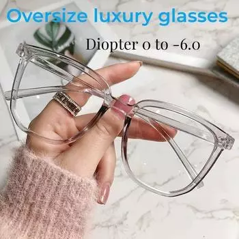 Большие винтажные очки для близорукости, модные женские очки с антисиним светом, очки для близорукости, оптические очки с диоптриями от 0 до -6,0 0