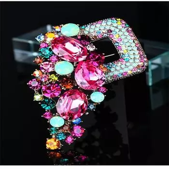 Большие винтажные роскошные элегантные броши с радужными кристаллами и цветами, серебряный цвет, стразы, сплав, брошь с растением, женские вечерние булавки красный