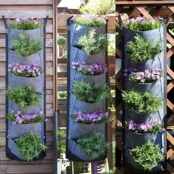 Большие войлочные сумки, сумка для выращивания цветов, устойчивая к коррозии, новаторская настенная сумка для рассады, контейнер для выращивания чёрный