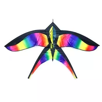 Большие воздушные змеи с радужными птицами и ручкой, нейлоновая ткань, ласточка, воздушные змеи с птицами