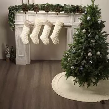 Большие вязаные рождественские чулки 18 дюймов Рождественский подарочный чулок подвесные украшения праздничные