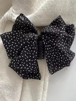 Большие заколки-банты для женщин, черные шелковые заколки-банты для волос, длинный хвост, французская лента для волос, банты-кокетки, аксессуары для волос для девочек
