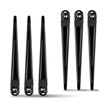 Большие заколки для волос Gloss & Glow No-Marks, черные, набор из 6 шт.