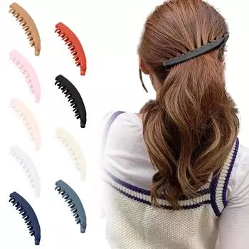 Большие заколки для волос типа «банан», классические заколки с двойной расческой для клинчера, заколка для хвоста для густых волос, заколка для волос для женщин и девочек One Size бежевый