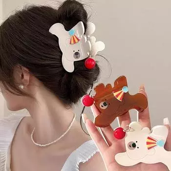 Большие заколки-коготь для волос в виде мультяшного медведя для женщин, элегантные акриловые заколки, заколки-крабы, головные уборы, аксессуары для волос для корейских девушек