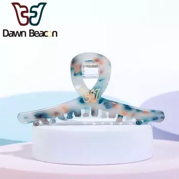 Большие заколки-крабы для волос для женщин 4,13-дюймовые акриловые заколки-крабы Большие заколки для волос для девочек Аксессуары для волос для длинных густых волос павлин голубой