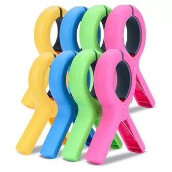 Большие зажимы для пляжных полотенец для пляжных стульев 5,1 дюйма, 8 штук в упаковке, зажимы для полотенец для стульев и бассейнов, прищепки для одежды, размер 4 цвета One Size