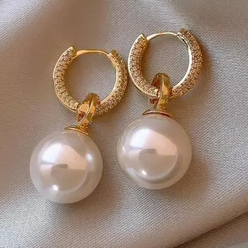 Большие жемчужные серьги женские серьги новогодний прилив нишевый дизайн легкие роскошные серьги иностранный стиль весенний фестиваль универсальные серьги