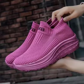 Большие женские повседневные носки Flyknit из дышащей ткани для пожилых людей 36 циан