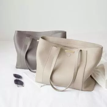 Большие женские сумки на ремне из натуральной кожи Женская сумка через плечо Высококачественная сумка-тоут для покупок Роскошные дизайнерские сумки для женщин ONE SIZE светло-серый