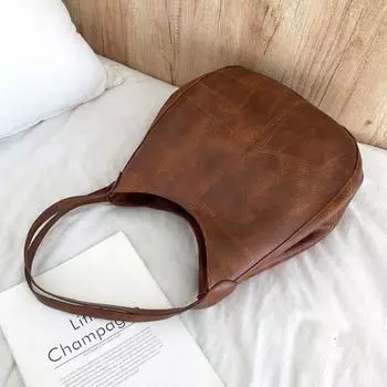 Большие женские сумки Винтажная роскошная кожаная сумка через плечо Дизайнерская большая сумка-тоут Современная мода Ретро женская коричневый