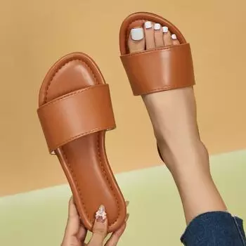 Большие женские тапочки 2024 года, летняя новая повседневная верхняя одежда с мягкой подошвой, мягкая поверхность, легкие, с плоским дном, одним словом, классные тапочки 35 белый