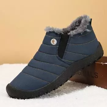 Большие зимние ботинки для снега, северо-восточные мужские, ленивые, для скалолазания, высокие, бархатные, теплые, мужские ботинки с одной педалью 38 чёрный