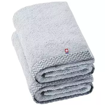 Большое банное полотенце Imabari Большое банное полотенце Imabari, набор из 2 хлопковых полотенец, ультратолстое, премиум класса, с длинным ворсом, с милой витой нитью, серое большое банное полотенце