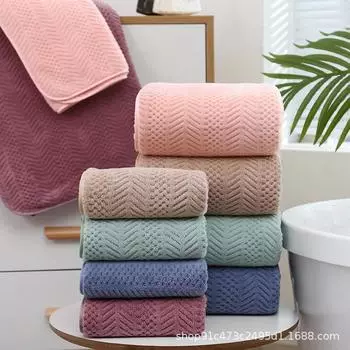 Большое банное полотенце из коралловой телячьей кожи с высококачественной отделкой, комплект из 2 шт., плотное и мягкое пляжное полотенце, впитывающее воду 2 Pcs Towel Set хаки