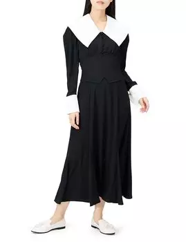 Большое цветное корсетное платье SWFO225037 BLK 0 [SNIDEL] Женское чёрный