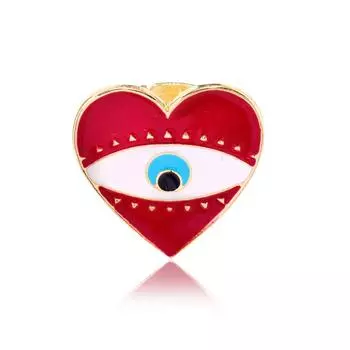 Большое европейское металлическое кольцо в форме сердца и глаз, подарки для женщин, ювелирные изделия, кольца на палец с преувеличенным красным сердцем