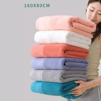 Большое хлопковое банное полотенце из чистого хлопка для взрослых, очень толстое бытовое впитывающее банное полотенце класса А 80160 белый