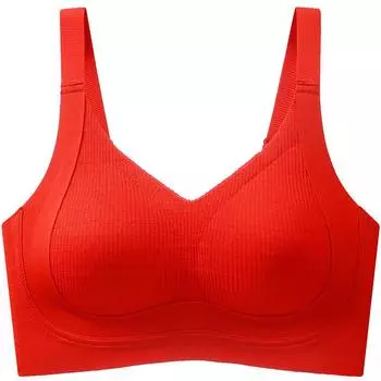 Большое красное нижнее белье женское бесшовное кролик год свадьба невеста 75B шампанского