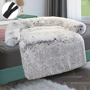 Большое круглое удобное плюшевое плюшевое одеяло для питомника двойного назначения, одна будка для домашних животных, диван-кровать для собак, товары для домашних животных, моющаяся мягкая теплая кровать-гнездо S 95x80x16cm белый