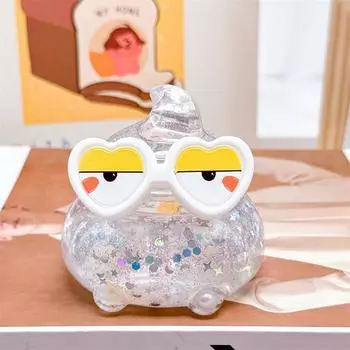 Большое масляное светящееся украшение в виде зыбучего песка, мультяшное украшение для рабочего стола с эмодзи синий