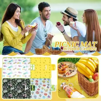 Большое одеяло для пикника, одеяло для пикника на открытом воздухе, портативный семейный коврик для пикника, складной, подходит для лугов, кемпинга и походов One Size синий