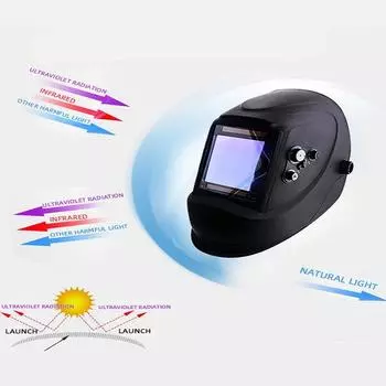 Большое окно 4 датчика внешняя регулировка 5-13 солнечная автоматическая затемняющаяся сварочная крышка Большой экран маска шлем чёрный