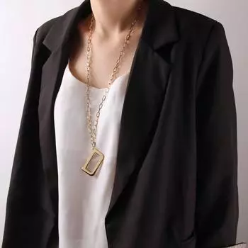 Большое ожерелье с буквой D, цепочка для свитера, женское ожерелье из титановой стали, подвеска в виде свитера, модные модные ювелирные изделия золотой