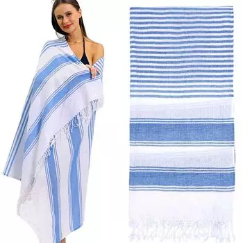 большое пляжное полотенце синего цвета, легкое полотенце для бассейна 180x90 см, супер впитывающее, предотвращающее попадание песка, полотенце для бассейна, пляжное полотенце с бахромой для пляжных путешествий, без торговой марки