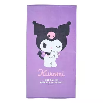 Большое полотенце SANRIO Kuromi Cotton Ширина 80 x Глубина x Высота 150 см Принадлежности для бассейна с местом для имени на бирке Полотенце для отдыха Пляжное полотенце 178195 100% Прибл.. 0.2