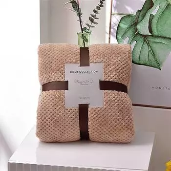 Большое вафельное одеяло на роскошной кровати с попкорном Dreamscene, теплое флисовое одеяло для путешествий 45*65 (pet blanket) темно-синий