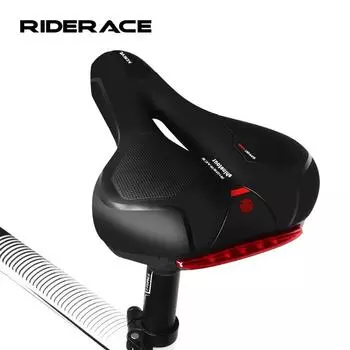 Большое заднее велосипедное седло с задним фонарем, полое, дышащее, удобное, амортизирующее, для горного велосипеда, переднее сиденье, утолщенное, широкое чёрный