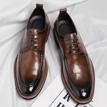 Большого размера Модная Повседневная Кожаная Обувь для Мужчин Весна Осень На шнуровке Дизайнерская Свадебная Обувь Мужская Однотонная Дизайнерская Обувь для Платья 37