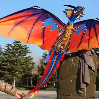 Большой 3D нейлоновый воздушный змей, летающий воздушный змей-дракон с леской 100 м, семейные спортивные игрушки для отдыха на открытом воздухе