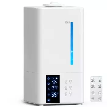 Большой 8-литровый четырехместный интеллектуальный ультразвуковой УФ-нагреватель с таймером, объемом тумана и светодиодной подсветкой для настольного увлажнителя с дистанционным управлением