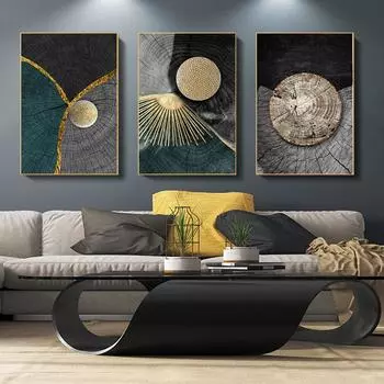 Большой абстрактный золотой черный текстура дерева холст картина печать плакатов современные скандинавские настенные художественные картины для гостиной домашний декор 21x30cm No Frame