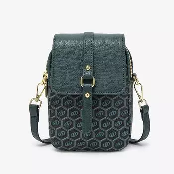 Большой экран вертикальная мини-сумка для мобильного телефона женская новая сумка через плечо повседневная простая красивая напечатанная маленькая квадратная сумка зелёный