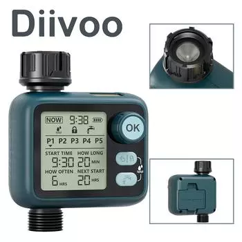 Большой экранный дисплей, таймер полива сада, контроллер орошения, цифровой программируемый кран, система капельного полива 1 zone зелёный