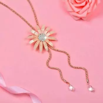 Большой акриловый цветок с длинными кисточками, ожерелье для женщин, модные аксессуары, ювелирные изделия ZD1 KO1