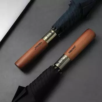 Большой автоматический зонт для мужчин, деловой зонт 120 см, большой ветрозащитный зонт для гольфа, дождевой деревянный зонт с длинной ручкой, женский бренд тёмно-синий