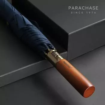 Большой автоматический зонт Parachase, мужской деловой зонт 120 см, большой ветрозащитный зонт для гольфа, дождевой деревянный зонт с длинной ручкой, женский бренд