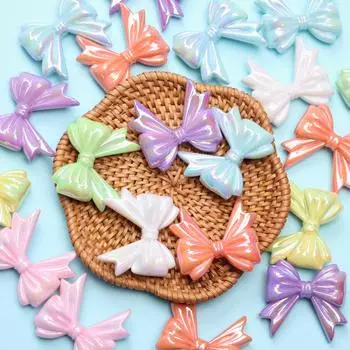 Большой бант из акрила ручной работы, бант 32,3*36,6 мм, 20 шт. для изготовления свободных бусин, изготовление ювелирных изделий, ожерелье из бисера, браслет, фурнитура «сделай сам», аксессуары 20Pcs разноцветный