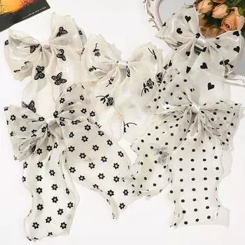 Большой бант пятно заколка для волос женская шпилька заколки шифоновый бант девушки конский хвост заколка аксессуары для волос головной убор подарок однотонный